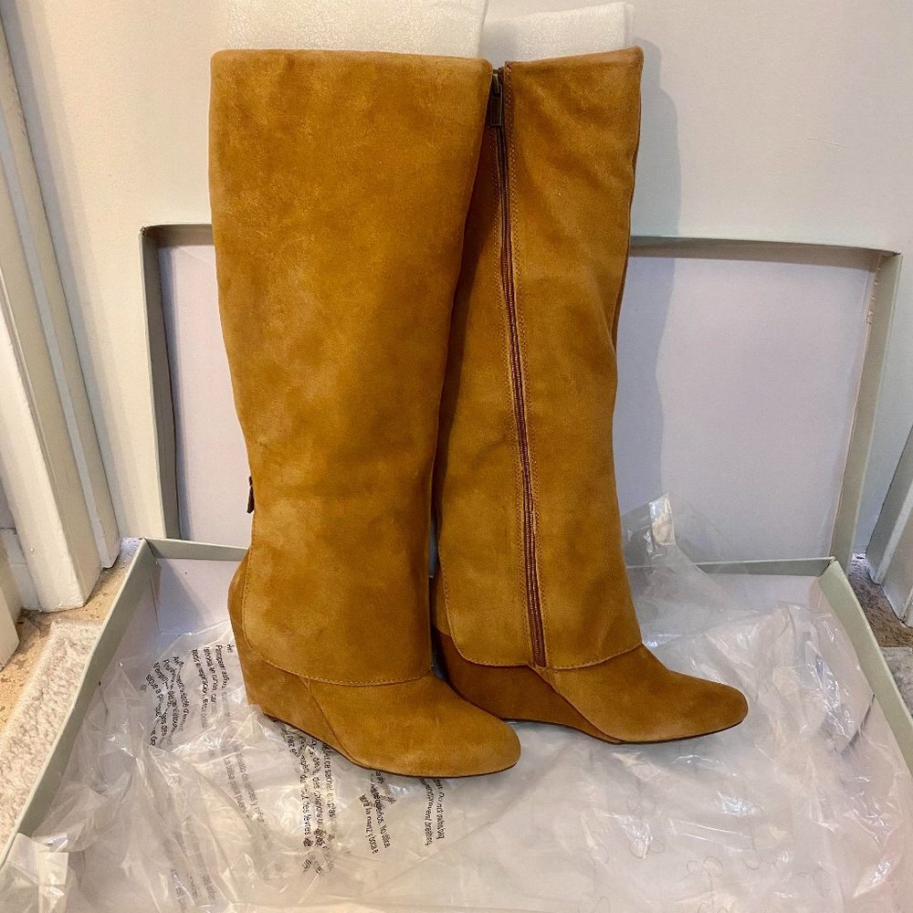 Jessica Simpson Tall Suede Tan Rallie Boots Size 9